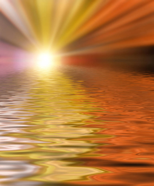Abstrakcja piękny miękkiej i niewyraźne kolorowe powierzchni wody rippled podłoże refleksji i niebo - Zdjęcie, obraz