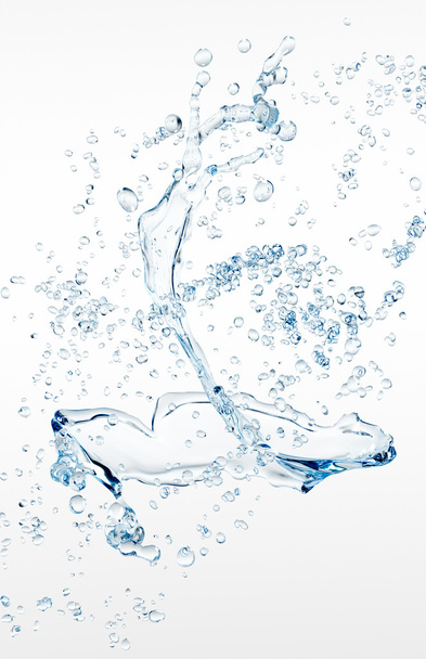 Вода на белом фоне
 - Фото, изображение