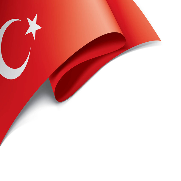 Turkin lippu, vektorikuva valkoisella pohjalla
 - Vektori, kuva