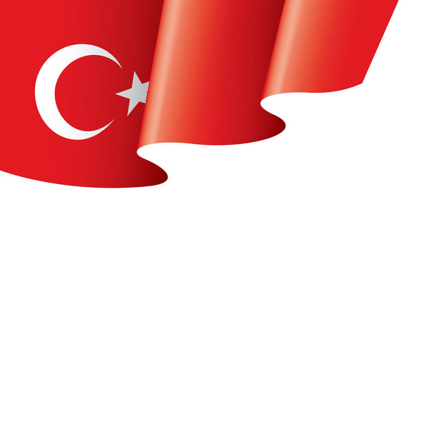 Törökország zászló, egy fehér háttér vektor illusztráció - Vektor, kép
