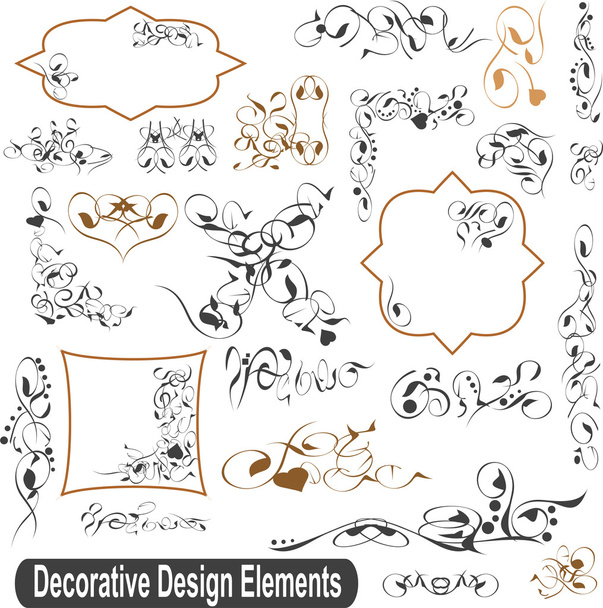 calligraphic design elements set, borders frames - Photo, image