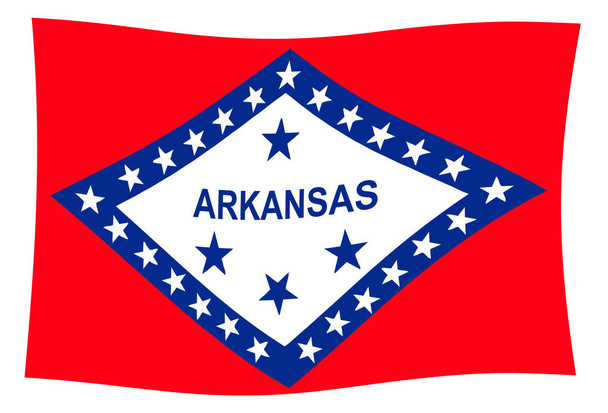 ABD Arkansas eyaleti sallayarak devlet bayrağı - Fotoğraf, Görsel