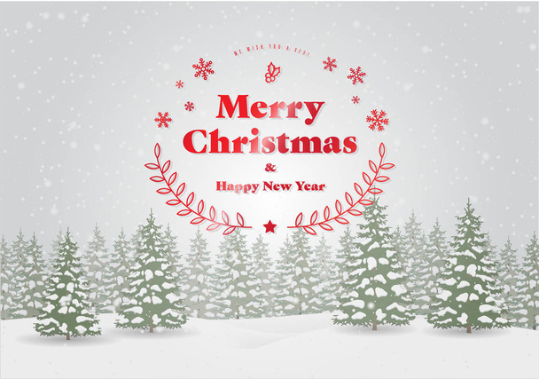 クリスマス ツリー風景のベクトルの背景 - ベクター画像