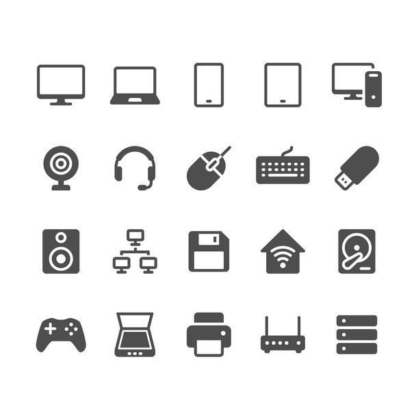 Computerglyphen-Symbole. Pixel perfekt. - Vektor, Bild
