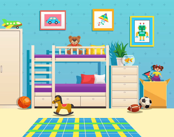 habitación para niños interior
 - Vector, Imagen