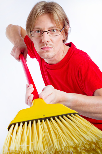 man with broom - Fotó, kép