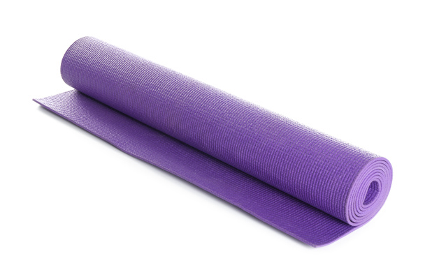 Yoga mat van kleur op witte achtergrond - Foto, afbeelding