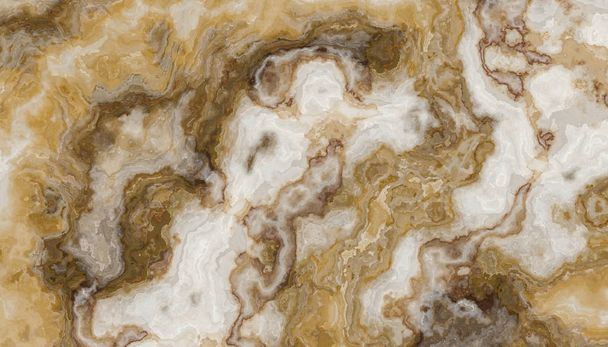 巻きグレーとゴールドの静脈を持つ白い大理石のパターン。抽象的な質感と背景。2Dイラスト - 写真・画像