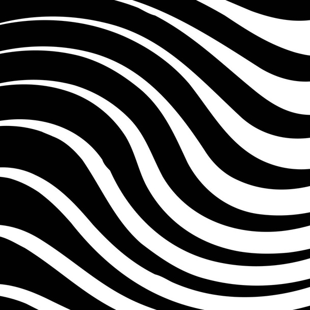 abstrakte verzerrte schwarze und weiße Linien Hintergrund - Vektor, Bild