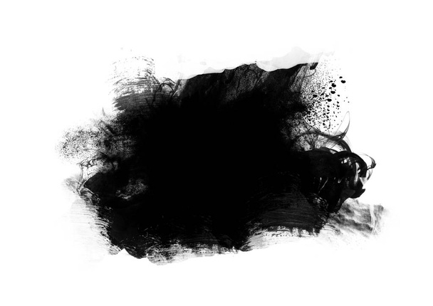 Fekete grafikus színes foltok ecset stroke hatás háttér tervez elem  - Fotó, kép