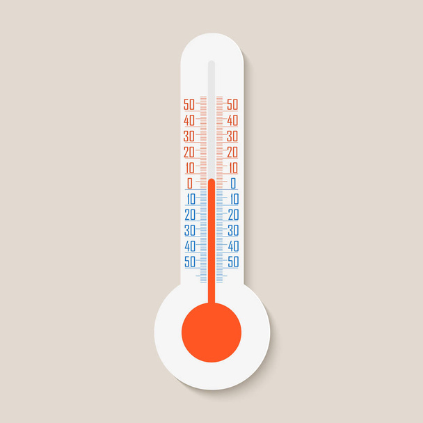 Termometre logosunu görmeniz gerekir. Sıcaklık simgesi. Sıcak ve soğuk sıcaklık ölçme. Eps10 - Vektör, Görsel