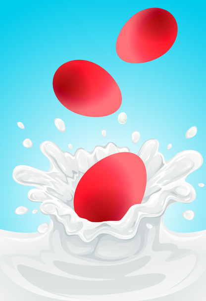 easter egg in milk - Vektor, kép