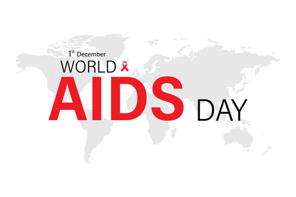 Dünya AIDS Günü. AIDS konusunda. Toprak zemin üzerine kırmızı şeritler. Eps10 - Vektör, Görsel