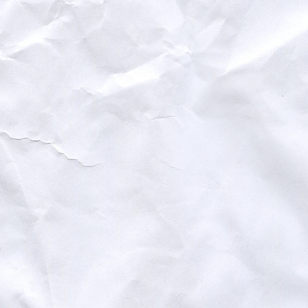 Wrinkled paper background. Close up crumpled white paper texture - Photo, Image