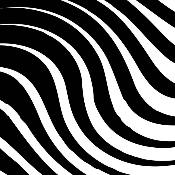 Abstract Warped Black and White Lines Background - Vector, Image