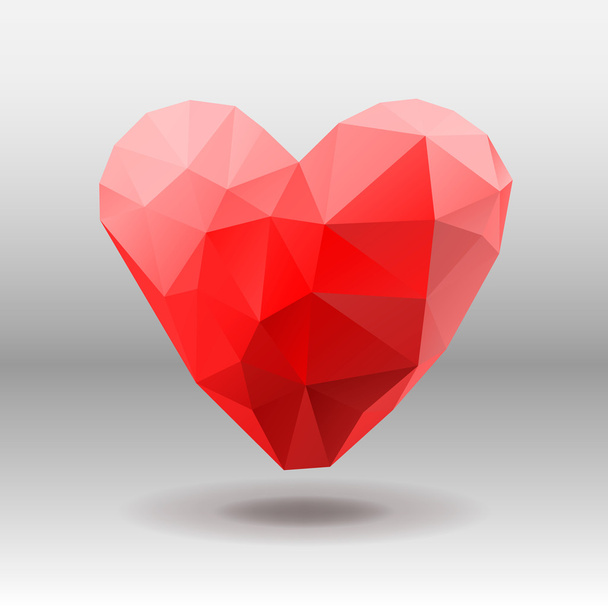 Polygon Heart, vector illustration. - Vector, Imagen