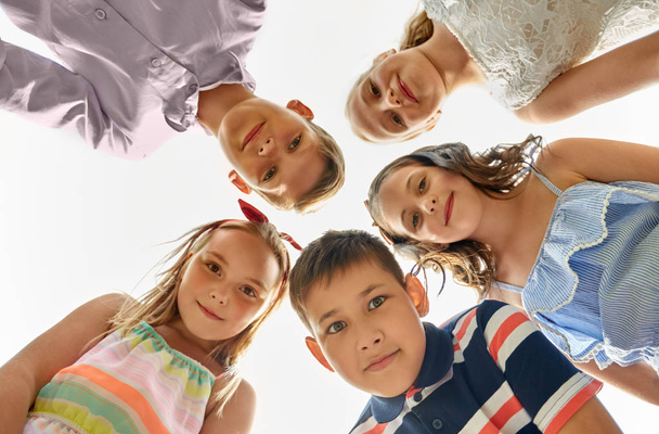 group of happy children in circle - Photo, image