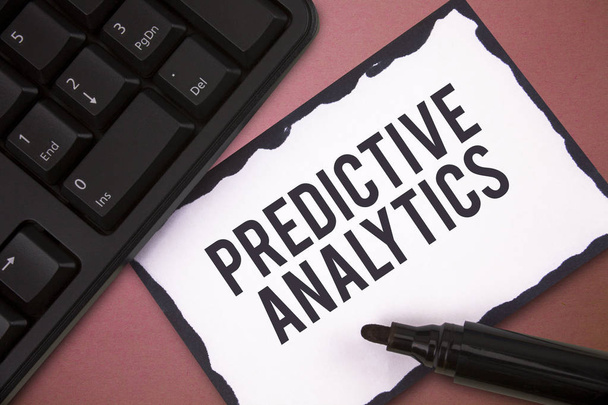 Writing note showing Predictive Analytics. Business photo showcasing Optimize Collection Achieve CRMIdentify Customer - Photo, Image