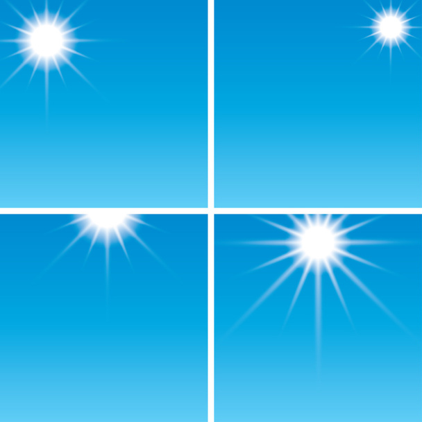 солнечный свет в голубом небе - векторный набор
 - Вектор,изображение