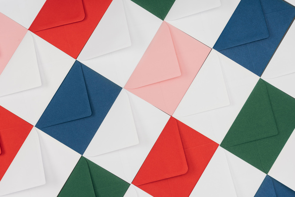 full frame background of colorful closed envelopes - Photo, Image