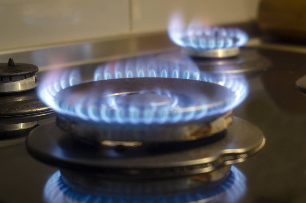 Blye gas flame. Natural Gas. Fuel, butane. - Photo, Image