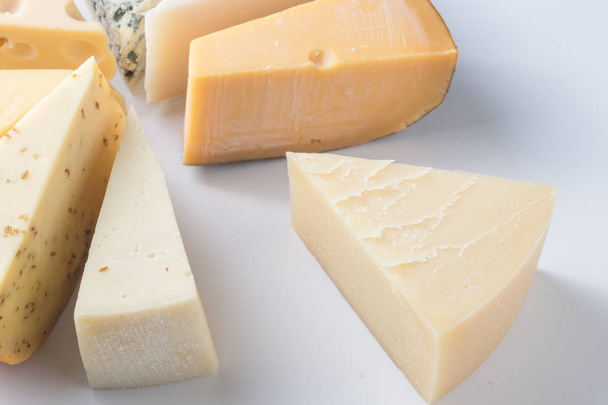 Various types of cheese isolated on white - Valokuva, kuva