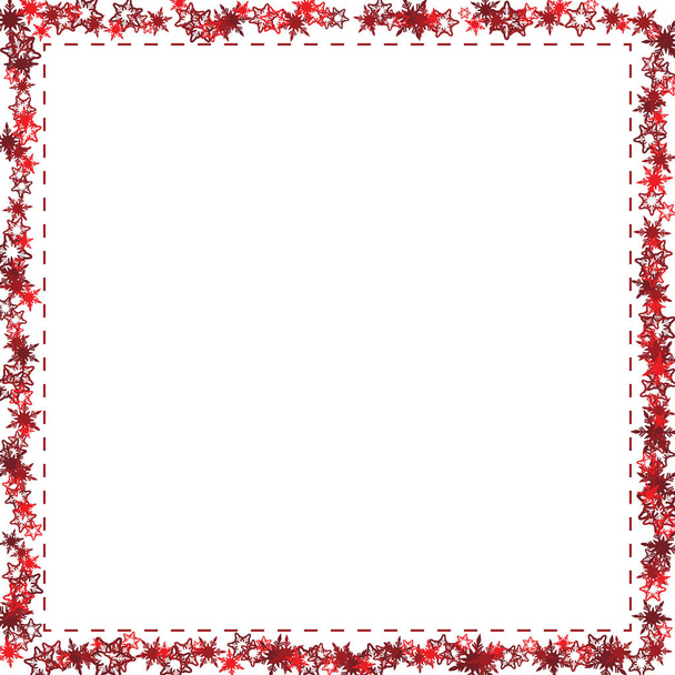 Christmas Border Design With Snowflakes - Vektör, Görsel