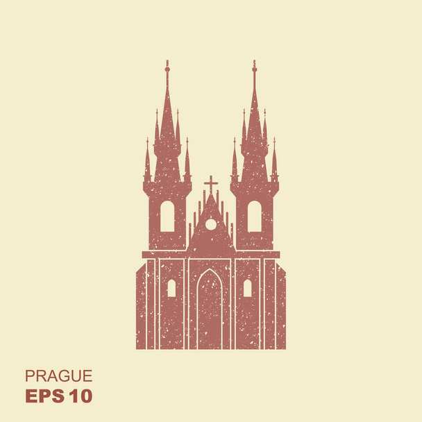 Church of Our Lady before Tyn - The symbol of Prague, Czech Republic - Vector, Image