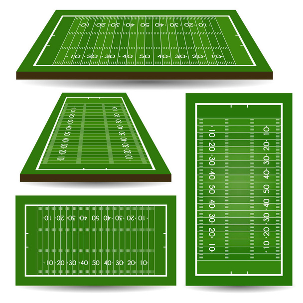 Conjunto de campos de rugby con perspectiva. Fútbol americano. Ilustración vectorial
. - Vector, Imagen