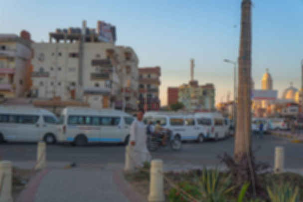 Αιγυπτιακή πόλη δρόμους. Θολή φωτογραφία για σχεδιασμό. Αραβικά χώρες της Ασίας. Φωτογραφία απόθεμα για το σχεδιασμό - Φωτογραφία, εικόνα