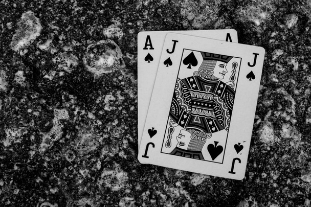 siyah jack poker kartları, kumar beach Tema - Fotoğraf, Görsel