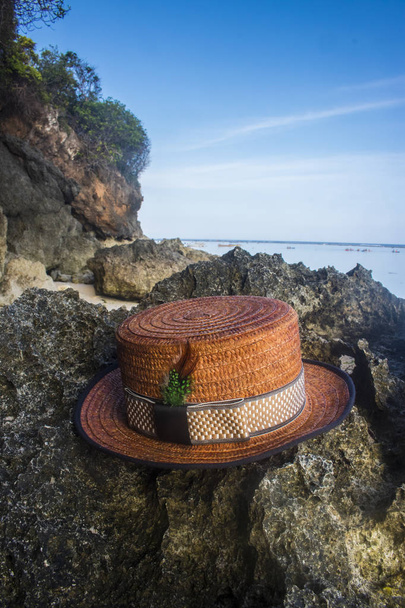 boater kapelusz na reef beach lato wakacje tematu - Zdjęcie, obraz