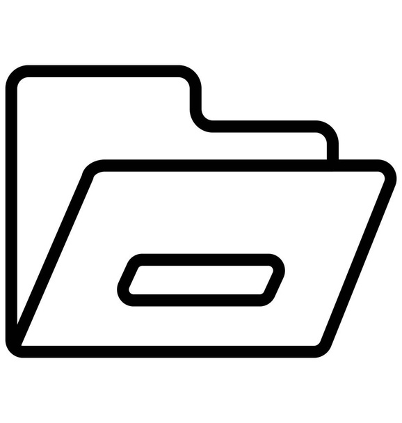 Folder Line Isolated Vector Icon That can be easily modified or edit - Vector, Image