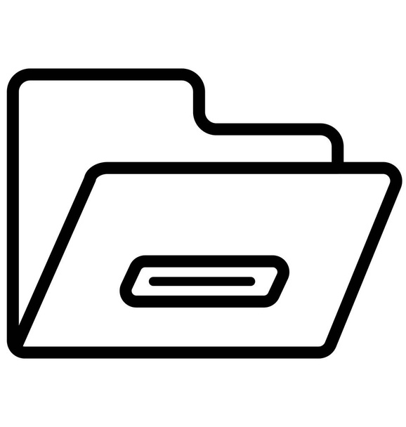 Folder Line Isolated Vector Icon That can be easily modified or edit - Vector, Image