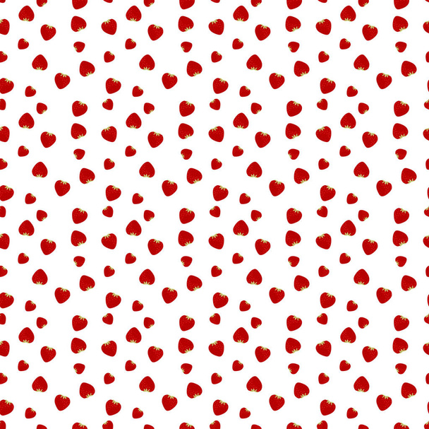 print with berries. summer pattern. pattern with strawberries.  - Vector, imagen