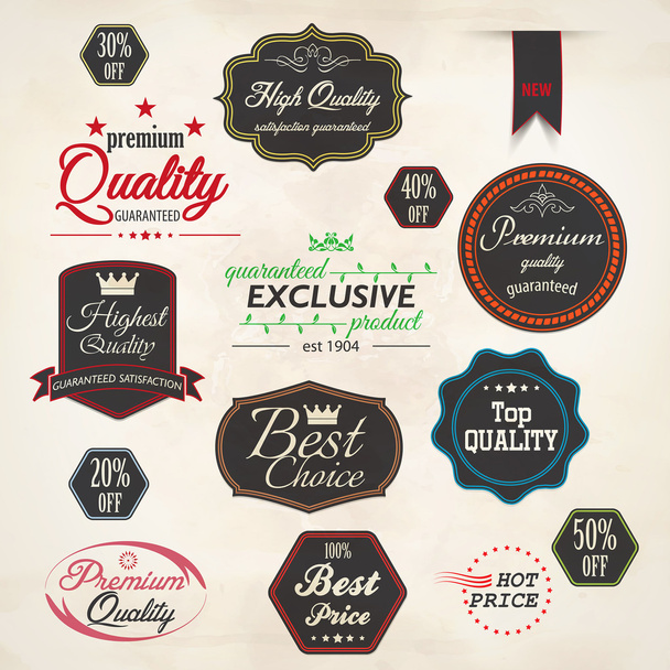 Set of retro stickers and labels. Vector - Vector, Image