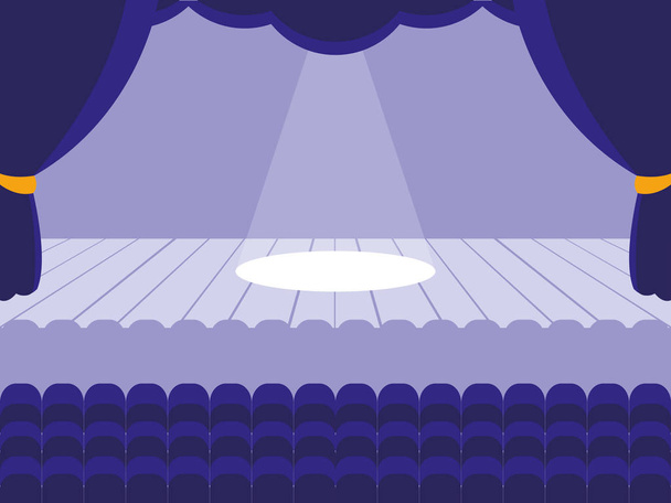 Tiyatro sahnesinin manzarası - Vektör, Görsel