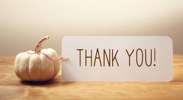 Thank you message with a small pumpkin - Photo, Image
