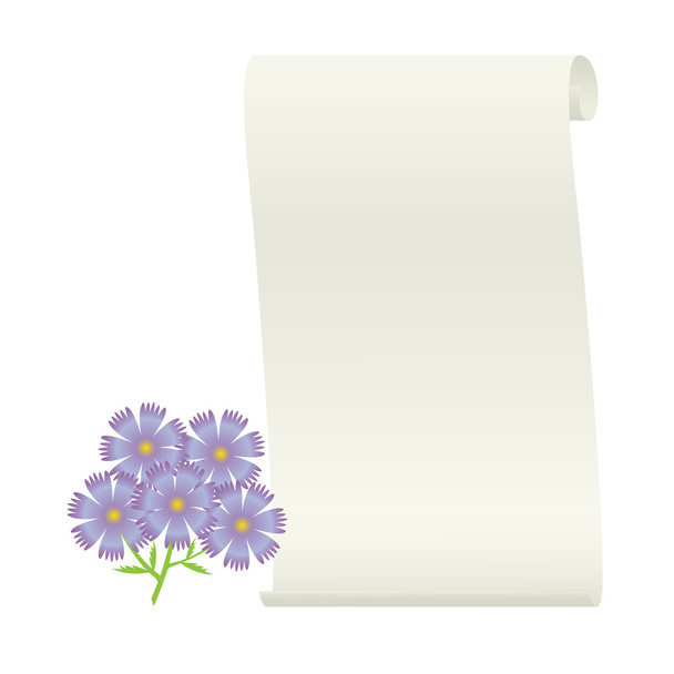 Flower and scroll. - Wektor, obraz