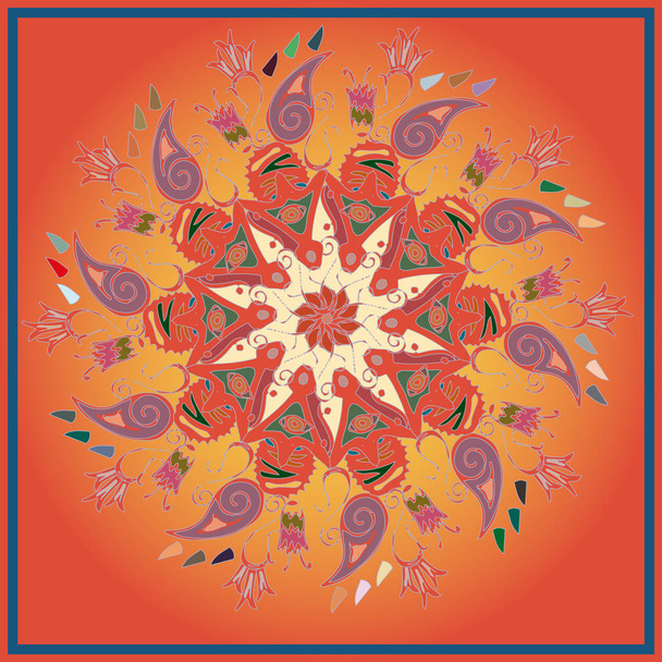 Mandala abstrait coloré simple. Ornement circulaire lumineux se compose de formes simples
.  - Vecteur, image