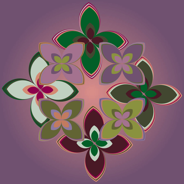 Ilustración geométrica icono floral vector
  - Vector, imagen