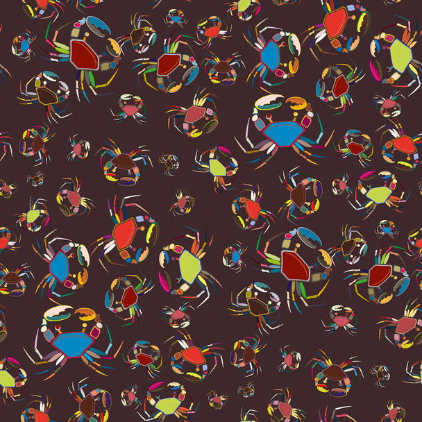 Modèle sans couture coloré avec des crabes. Illustration vectorielle
 - Vecteur, image