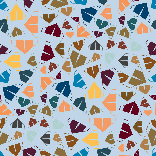 color seamless pattern with cartoon camping tents - Vector, Image