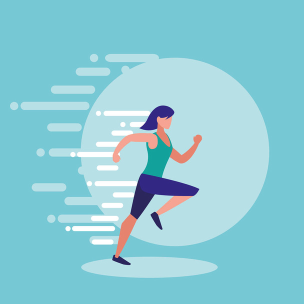 woman athlete running avatar character - Vector, Image