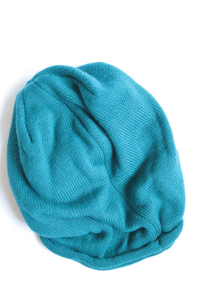 Closeup blue wool hat - Photo, Image