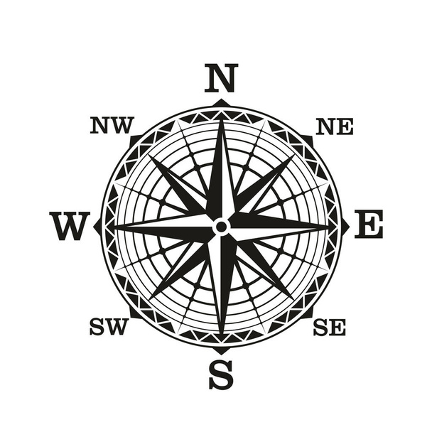 Kompasu Větrná růžice, vintage námořní vektor - Vektor, obrázek