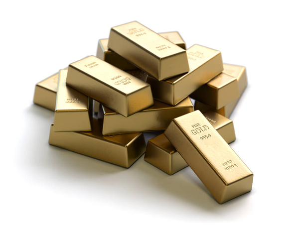 Золотые слитки и финансовая концепция, 3D рендеринг, концептуальный имидж
. - Фото, изображение