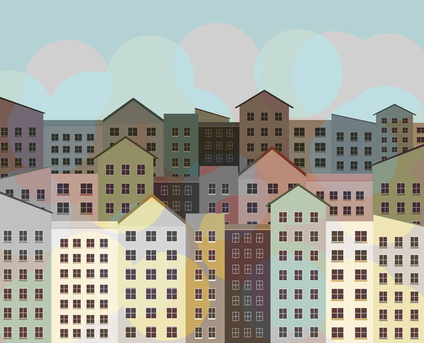 Bâtiments municipaux, appartements dans un quartier du centre-ville sont vus dans une illustration
. - Photo, image