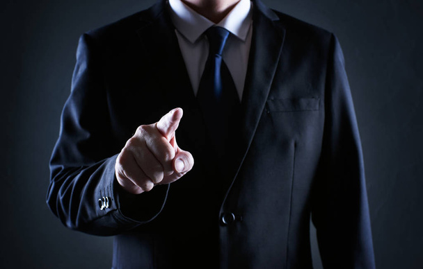 Close up of  businessman pointing with finger, gesture - Foto, Bild