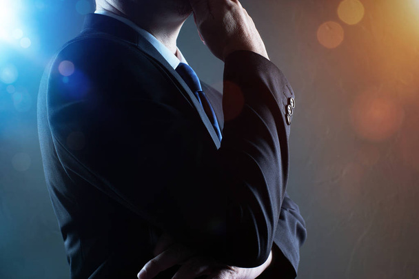Closeup business man with bokeh and light flare effect - Photo, image